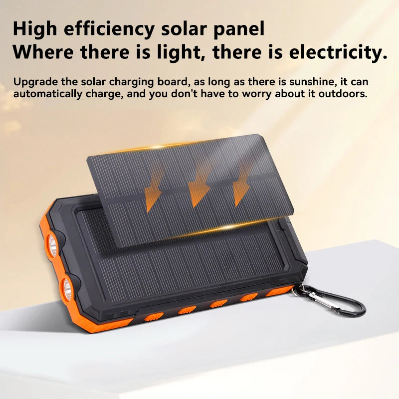 Energia de backup de grande capacidade portátil com fonte de bússola - Solar Power Bank